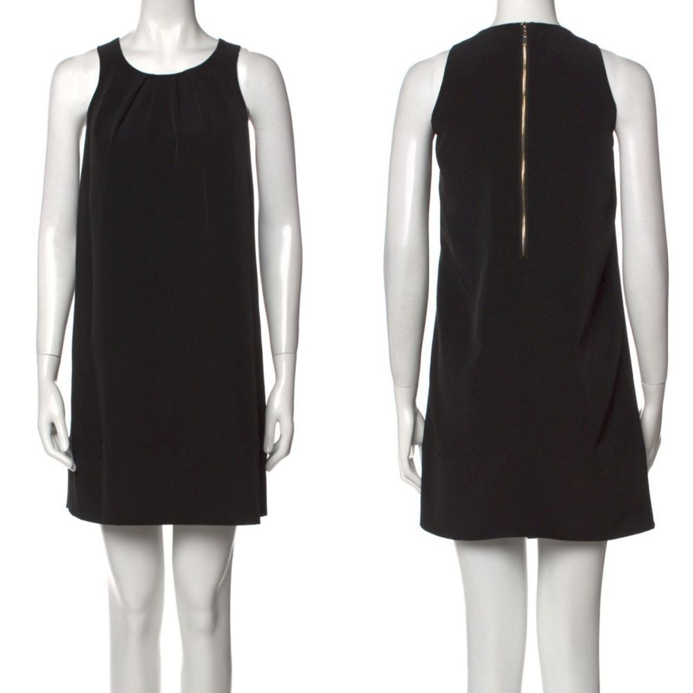 Oleg Cassini Classic Designer Sleeveless Sheath Mini Little Black Dress 6